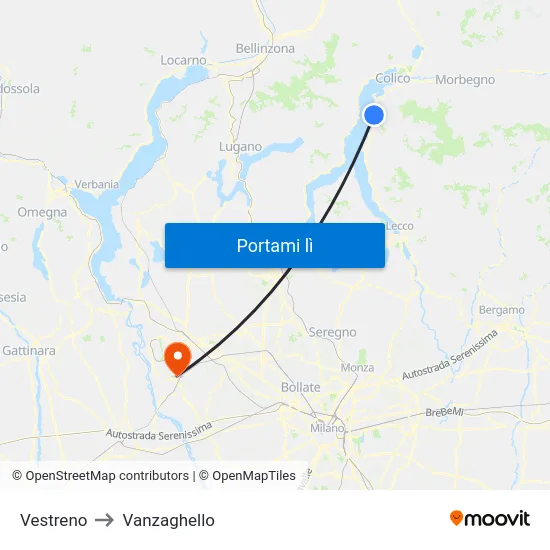 Vestreno to Vanzaghello map