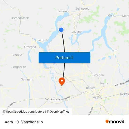 Agra to Vanzaghello map