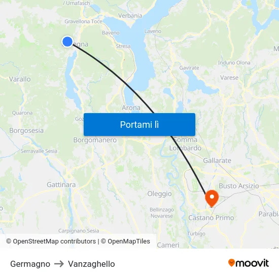 Germagno to Vanzaghello map