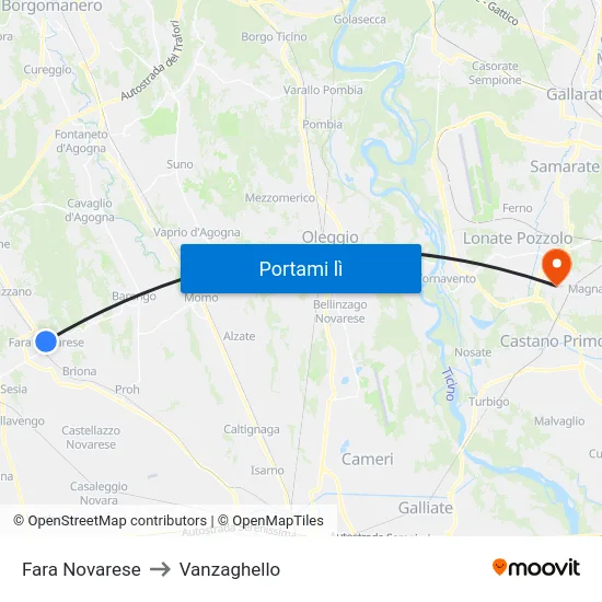 Fara Novarese to Vanzaghello map