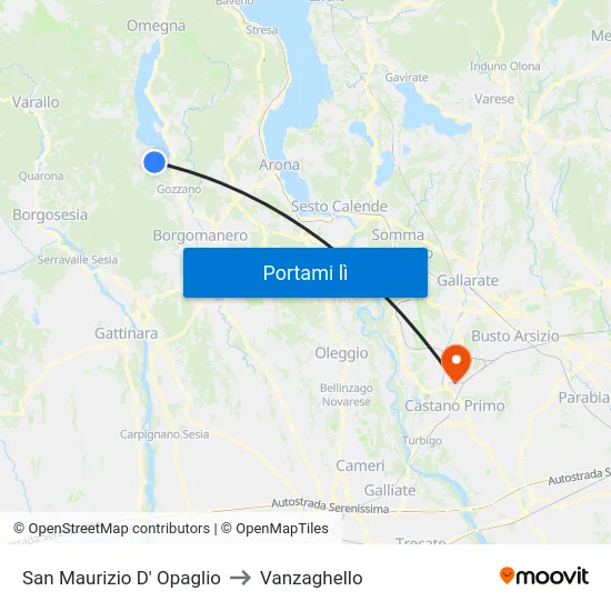 San Maurizio D' Opaglio to Vanzaghello map