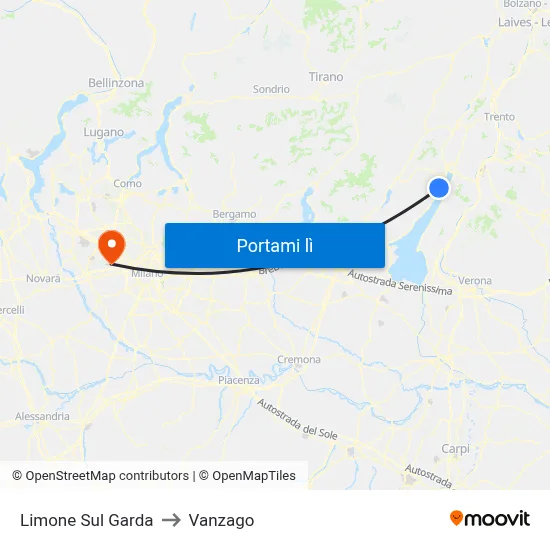 Limone Sul Garda to Vanzago map