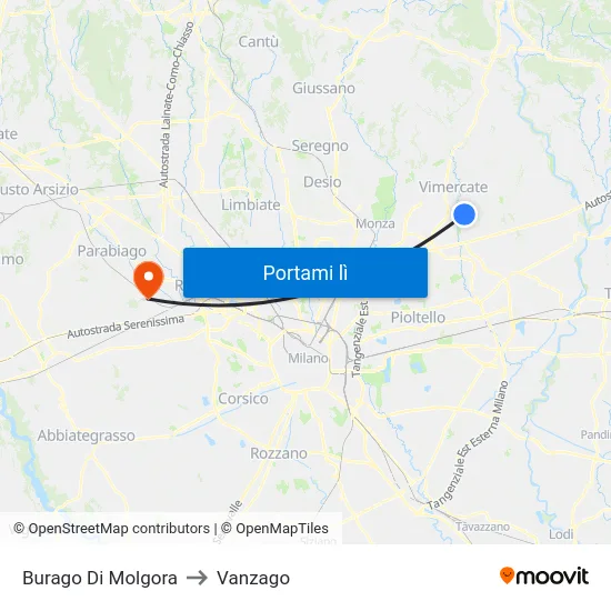 Burago Di Molgora to Vanzago map