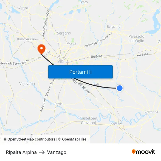 Ripalta Arpina to Vanzago map