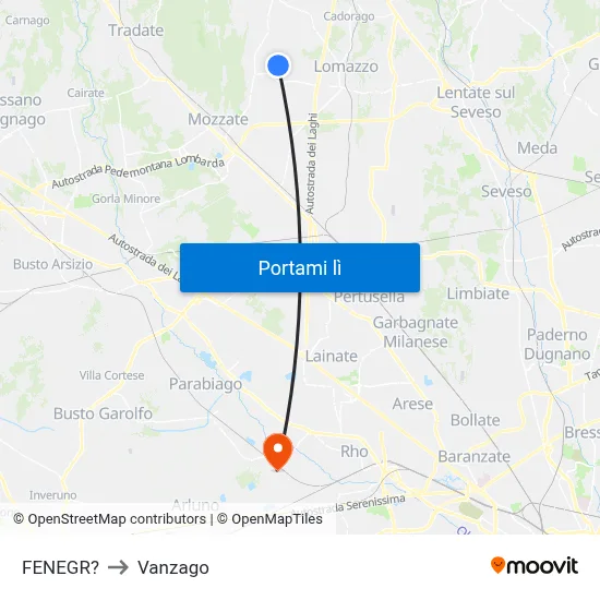 FENEGR? to Vanzago map