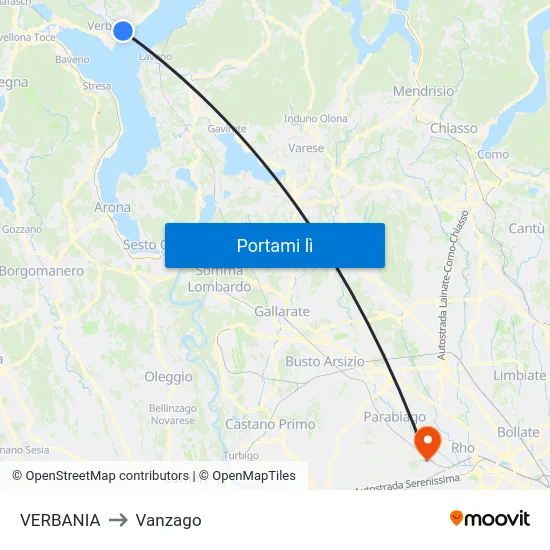 VERBANIA to Vanzago map