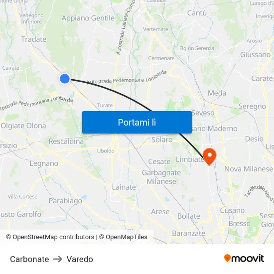 Carbonate to Varedo map