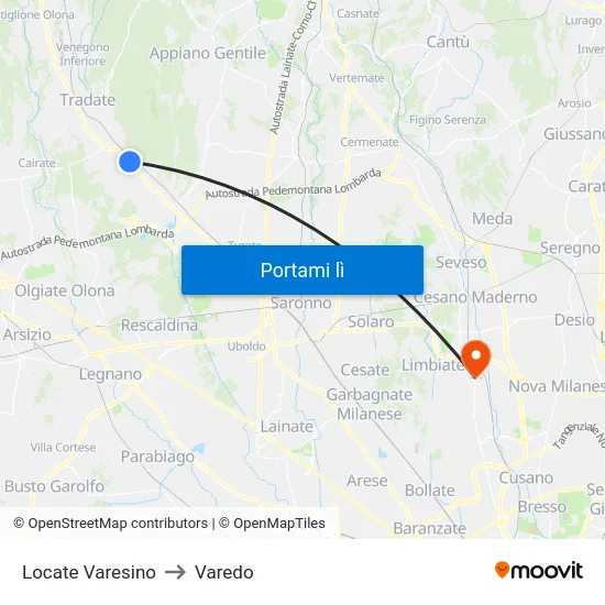 Locate Varesino to Varedo map