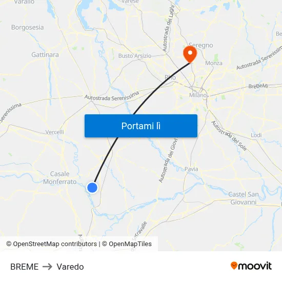 BREME to Varedo map