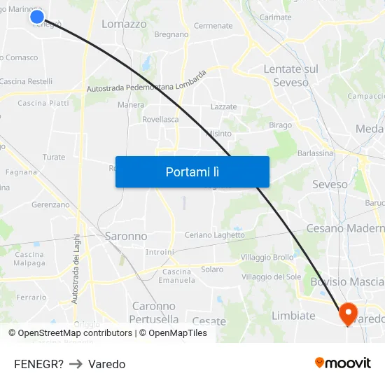 FENEGR? to Varedo map
