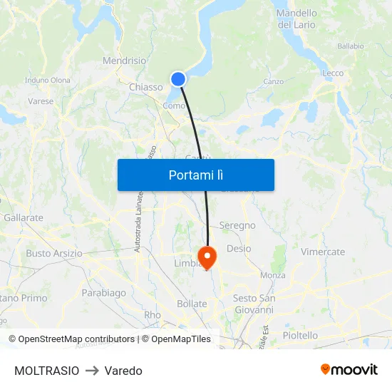 MOLTRASIO to Varedo map