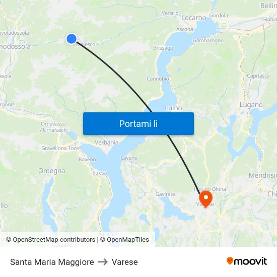 Santa Maria Maggiore to Varese map