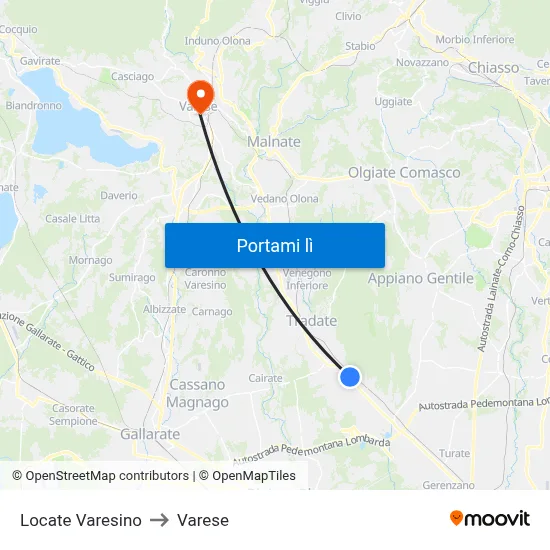 Locate Varesino to Varese map