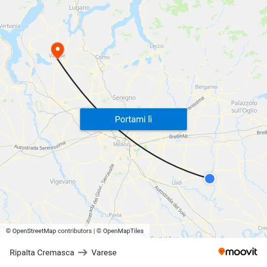Ripalta Cremasca to Varese map
