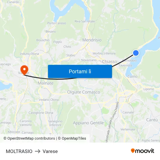 MOLTRASIO to Varese map
