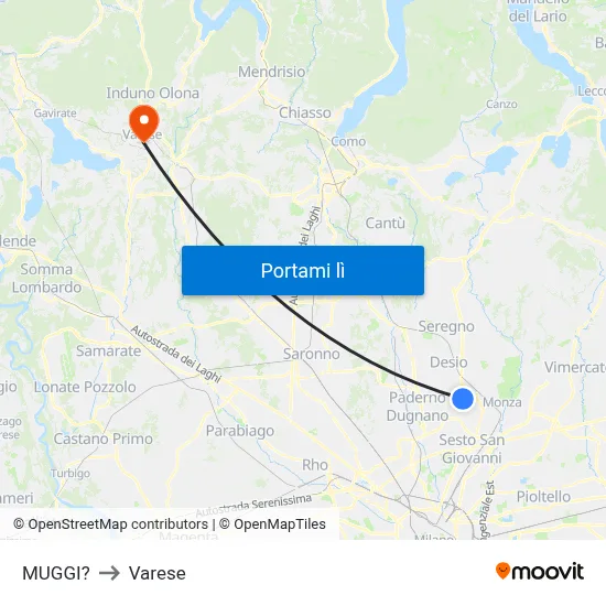 MUGGI? to Varese map
