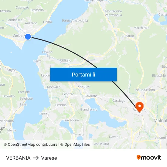 VERBANIA to Varese map