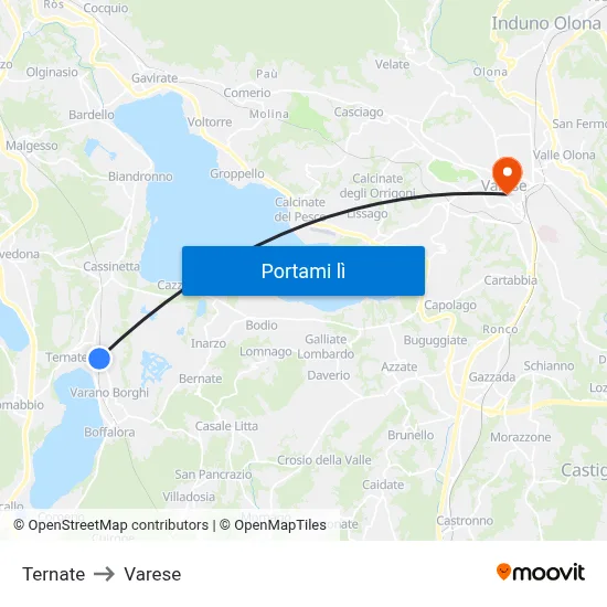 Ternate to Varese map
