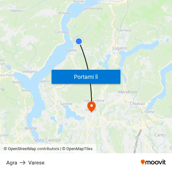 Agra to Varese map