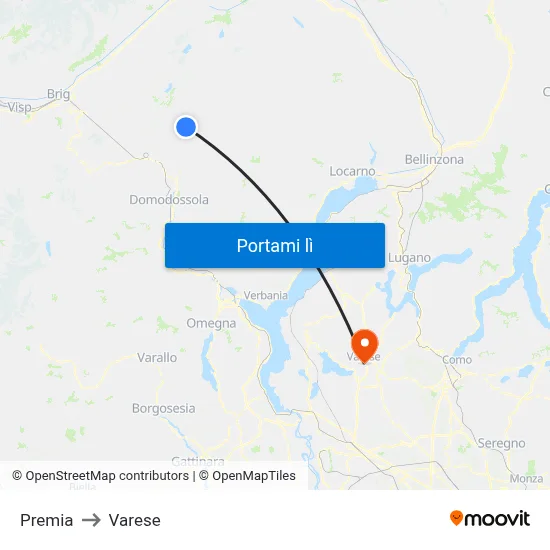 Premia to Varese map