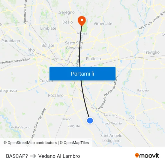 BASCAP? to Vedano Al Lambro map