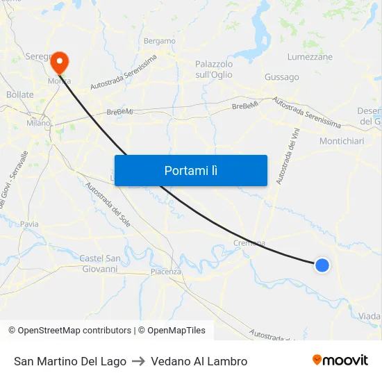 San Martino Del Lago to Vedano Al Lambro map