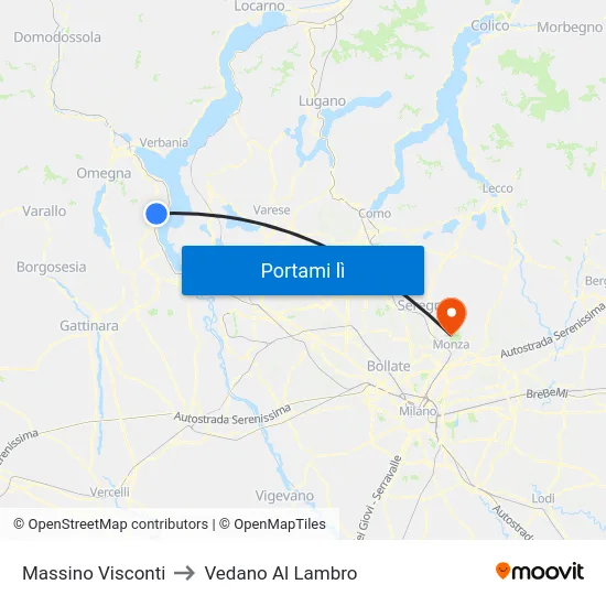 Massino Visconti to Vedano Al Lambro map