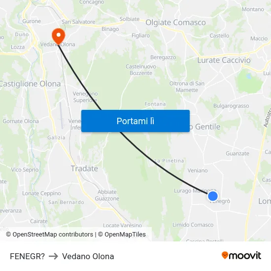 FENEGR? to Vedano Olona map