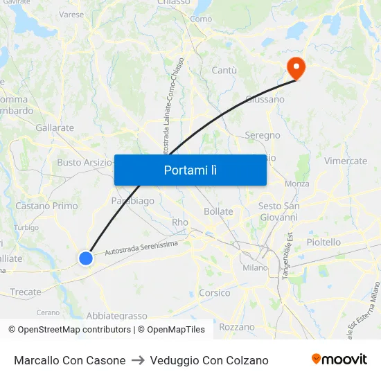 Marcallo Con Casone to Veduggio Con Colzano map
