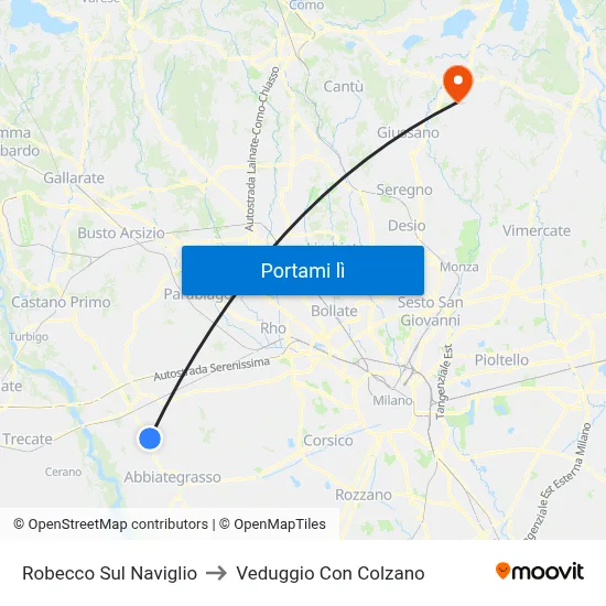 Robecco Sul Naviglio to Veduggio Con Colzano map