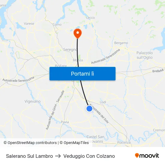 Salerano Sul Lambro to Veduggio Con Colzano map