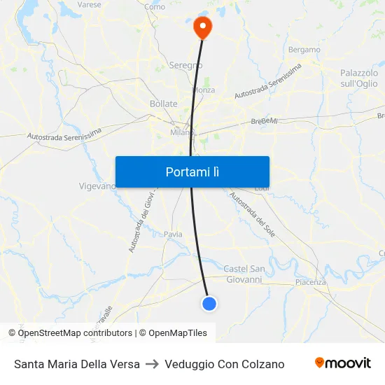 Santa Maria Della Versa to Veduggio Con Colzano map