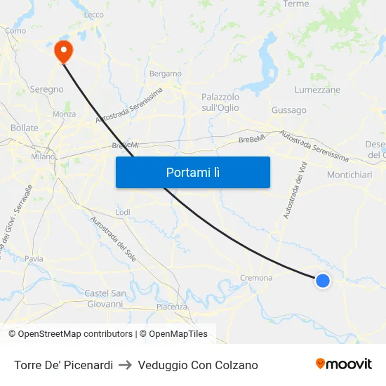 Torre De' Picenardi to Veduggio Con Colzano map