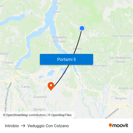 Introbio to Veduggio Con Colzano map