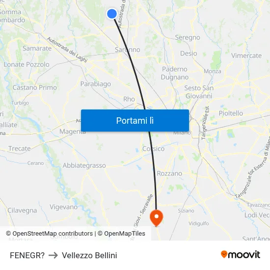 FENEGR? to Vellezzo Bellini map
