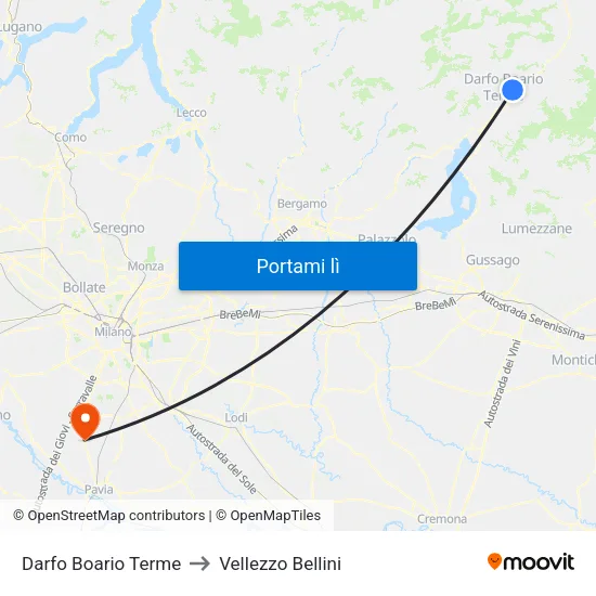 Darfo Boario Terme to Vellezzo Bellini map