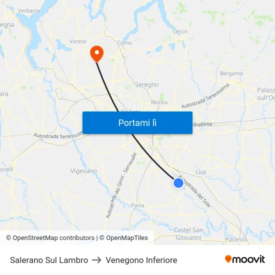 Salerano Sul Lambro to Venegono Inferiore map