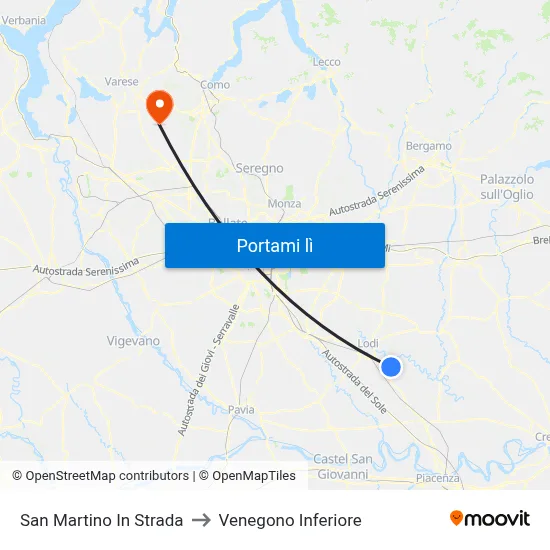 San Martino In Strada to Venegono Inferiore map