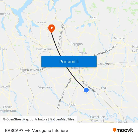 BASCAP? to Venegono Inferiore map