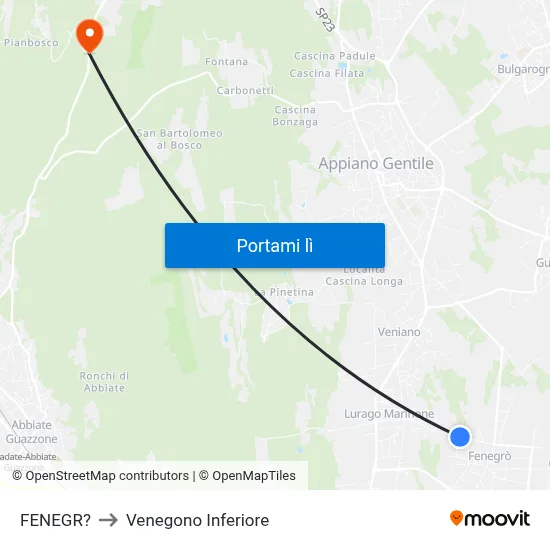 FENEGR? to Venegono Inferiore map