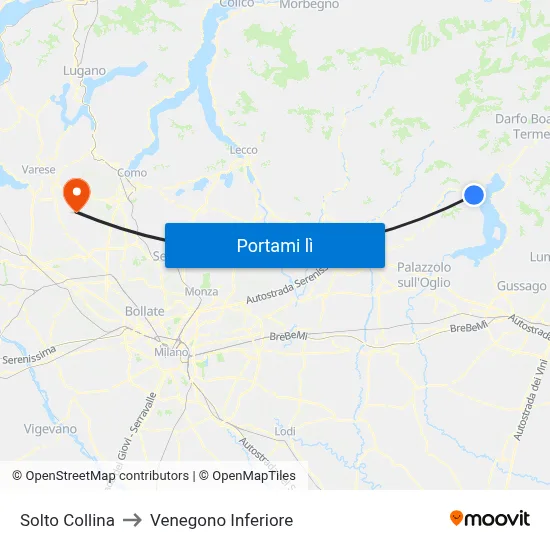Solto Collina to Venegono Inferiore map