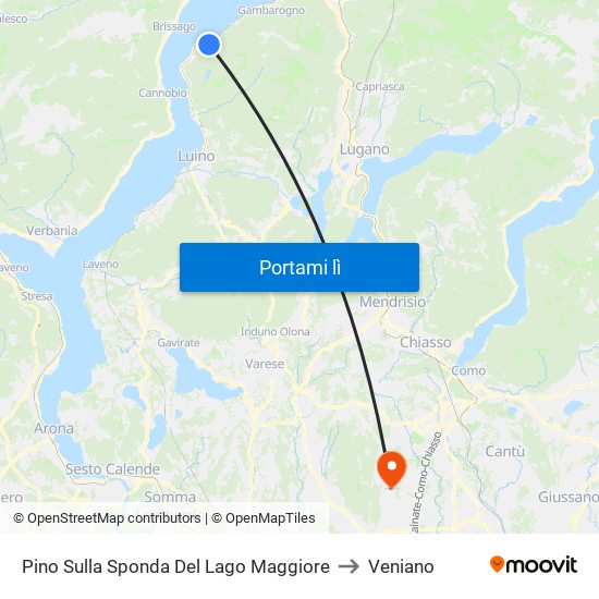 Pino Sulla Sponda Del Lago Maggiore to Veniano map