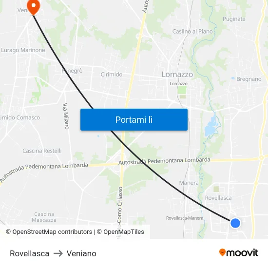 Rovellasca to Veniano map