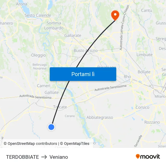 TERDOBBIATE to Veniano map