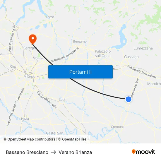 Bassano Bresciano to Verano Brianza map
