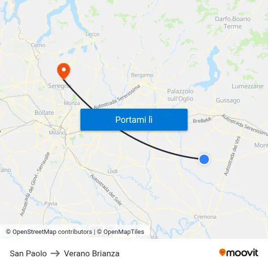 San Paolo to Verano Brianza map