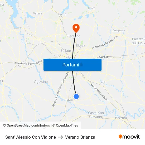 Sant' Alessio Con Vialone to Verano Brianza map