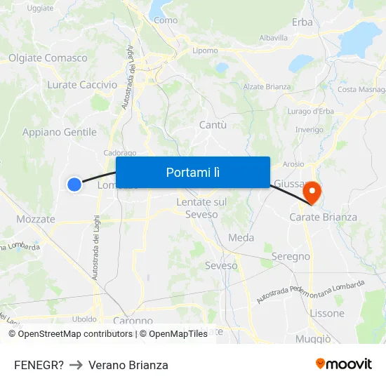 FENEGR? to Verano Brianza map