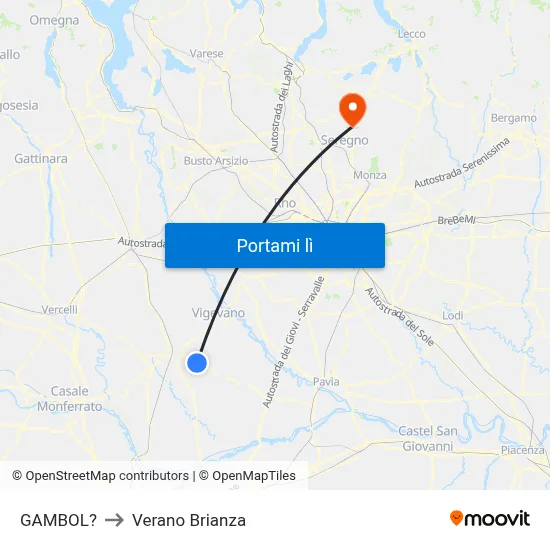 GAMBOL? to Verano Brianza map