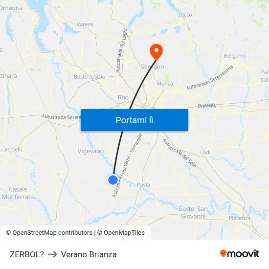 ZERBOL? to Verano Brianza map